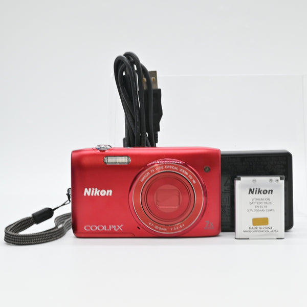 【良品】Nikon デジタルカメラ COOLPIX S3500 光学7倍ズーム 有効画素数 2005万画素 ラズベリーレッド S3500RD
