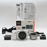 【美品】SONY ミラーレス一眼 α6000 パワーズームレンズキット E PZ 16-50mm F3.5-5.6 OSS ホワイト ILCE-6000L W