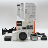 【美品】SONY ミラーレス一眼 α6000 パワーズームレンズキット E PZ 16-50mm F3.5-5.6 OSS ホワイト ILCE-6000L W