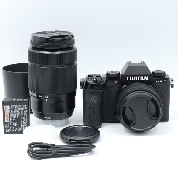 【美品】FUJIFILM ミラーレスデジタルカメラ X-S10 Wズームレンズキット F X-S10LK-1545/50230 ブラック