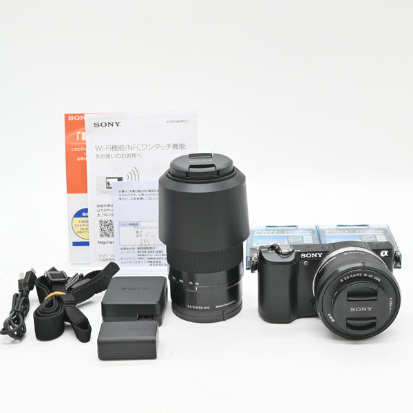 【美品】SONY α5000 ダブルズームレンズキット(ブラック／デジタル一眼)