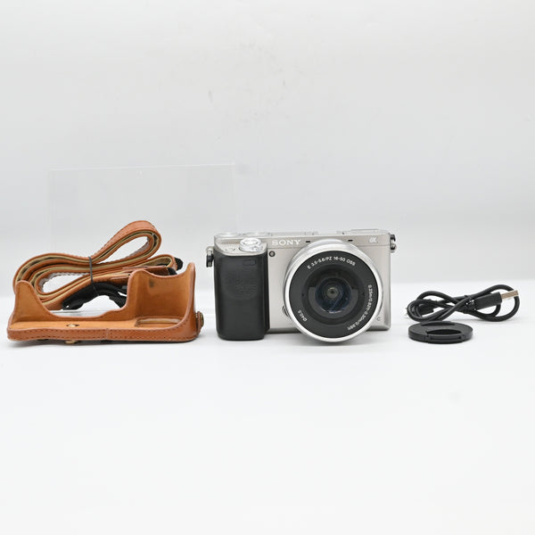 【良品】ソニー ミラーレス一眼 α6000 パワーズームレンズキット E PZ 16-50mm F3.5-5.6 OSS シルバー ILCE-6000L S